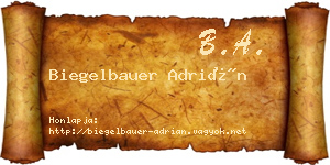 Biegelbauer Adrián névjegykártya
